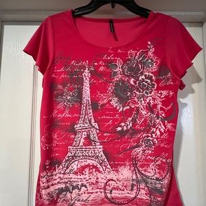 Paris scene fitted tee - size PS